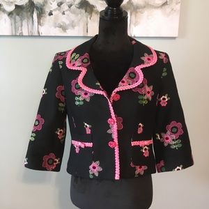 Cynthia Steffe Embroidered Floral Blazer Sz M